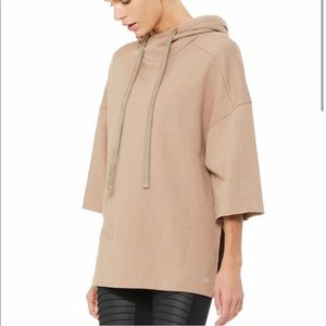 ALO Falls Short Sleeve Pullover Oversized Hoodie